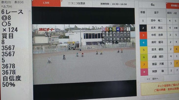 2月28日浜松オートレース6レース
