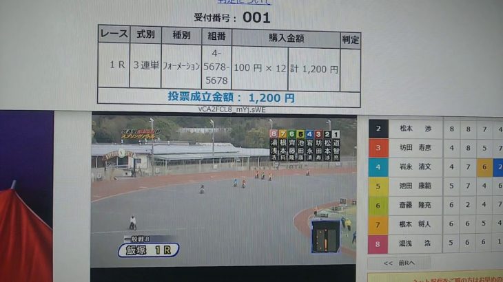 3月31日飯塚オートレース1レース