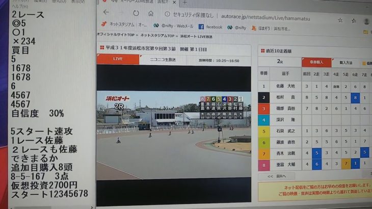 3月9日浜松オートレース2レース