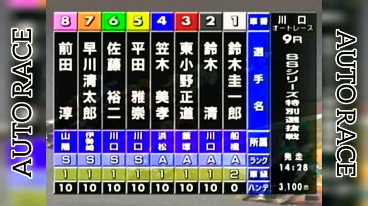 【オートレース】2級車 鈴木圭一郎 vs 最重ハンデレーサー7人 あまりの混戦に落車も発生！