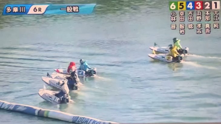 多摩川ボート 小林晋選手が事故死 第6R 6号艇 ボートレース 競艇 2022.1.12