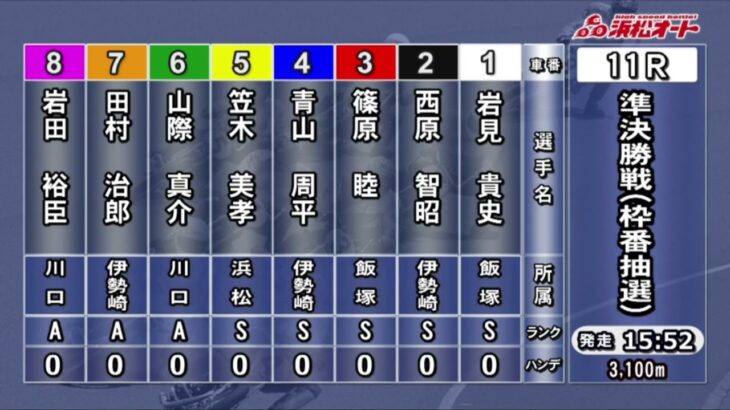 浜松　9/24　特別G1　4日目　準決勝戦　9～12R　ダイジェスト　※11R　4:20～　12R　6:25～