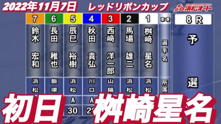 2022年11月7日【桝崎星名】浜松オートレースレッドリボンカップ初日8R予選！