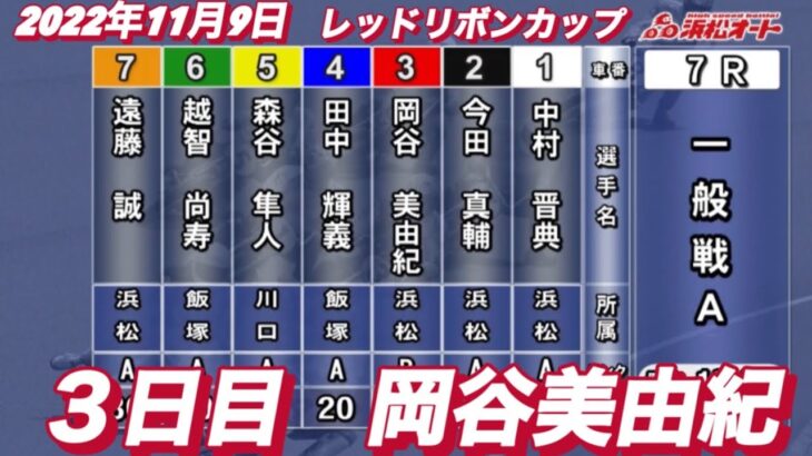 2022年11月9日【岡谷美由紀】浜松オートレースレッドリボンカップ3日目7R一般戦！