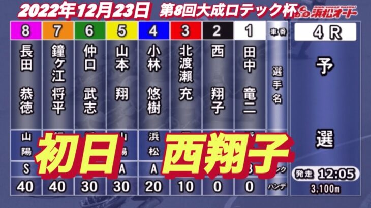 2022年12月23日【西翔子】浜松オート第8回大成ロテック杯4R予選　オートレース