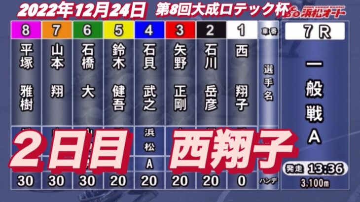 2022年12月24日【西翔子】浜松オート第8回大成ロテック杯7R一般戦オートレース