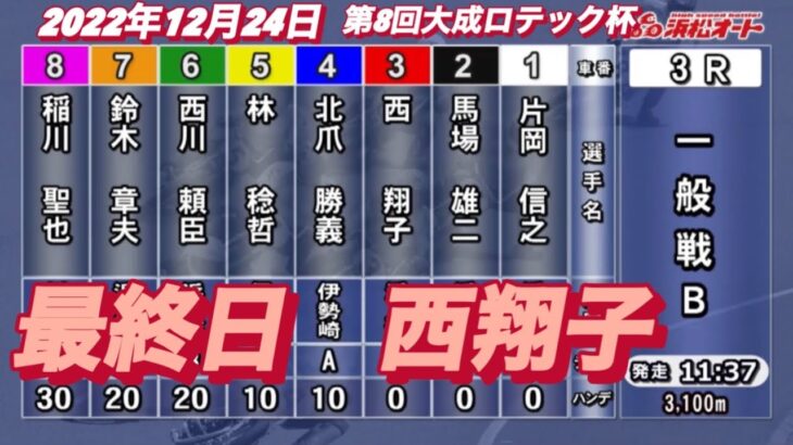 2022年12月25日【西翔子】浜松オート第8回大成ロテック杯最終日3R一般戦オートレース