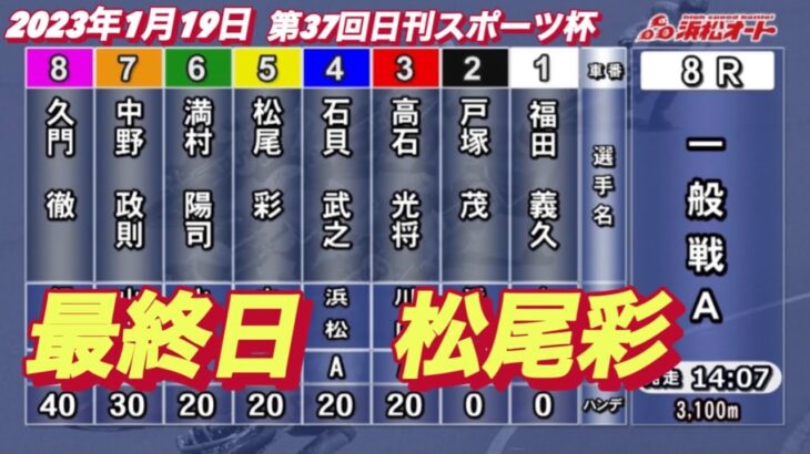 2023年1月19日【松尾彩】浜松オート第37回日刊スポーツ杯最終日8R一般戦！