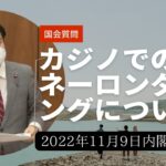 【国会動画】カジノでのマネーロンダリングについて(2022年11月9日内閣委員会)